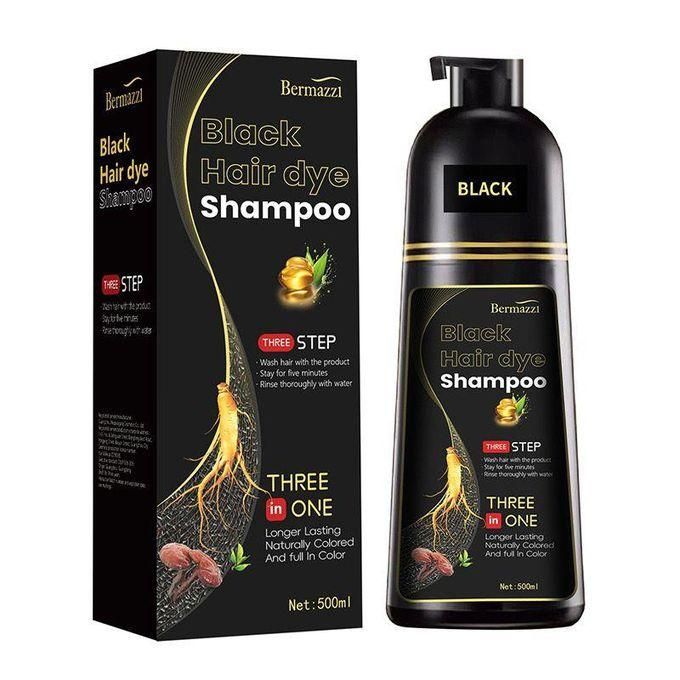 3-in-1 Black Hair Colour Shampoo – Instant Colour Refresh 500ml Bermazzi