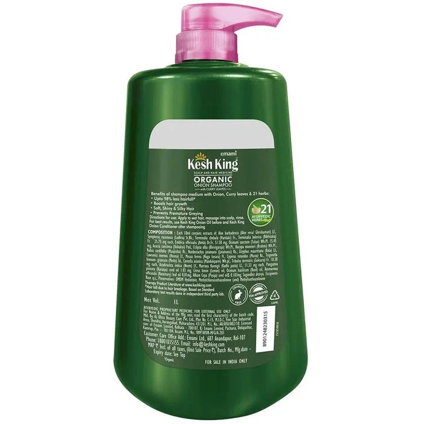 Kesh King Organic Onion & Curry Leaves Shampoo – 1000ml Kesh King