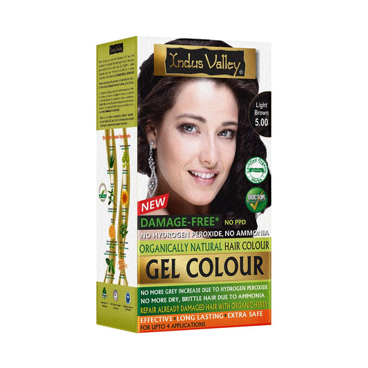 Indus Valley Natural Gel Hair Colour Light Brown - 220ml