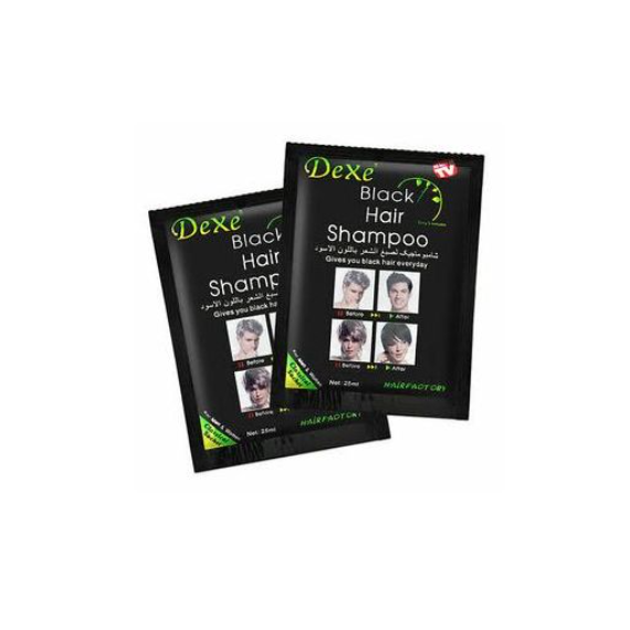 Dexe Black Hair Colour Instant Shampoo – 2 Pcs Dexe